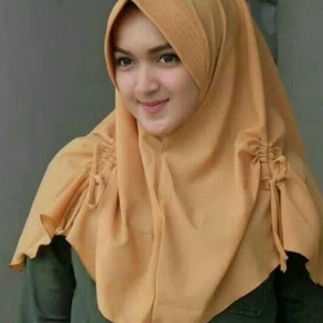 Jilbab Instan Serut Kanan kiri Hijab Kerudung Serut Pet