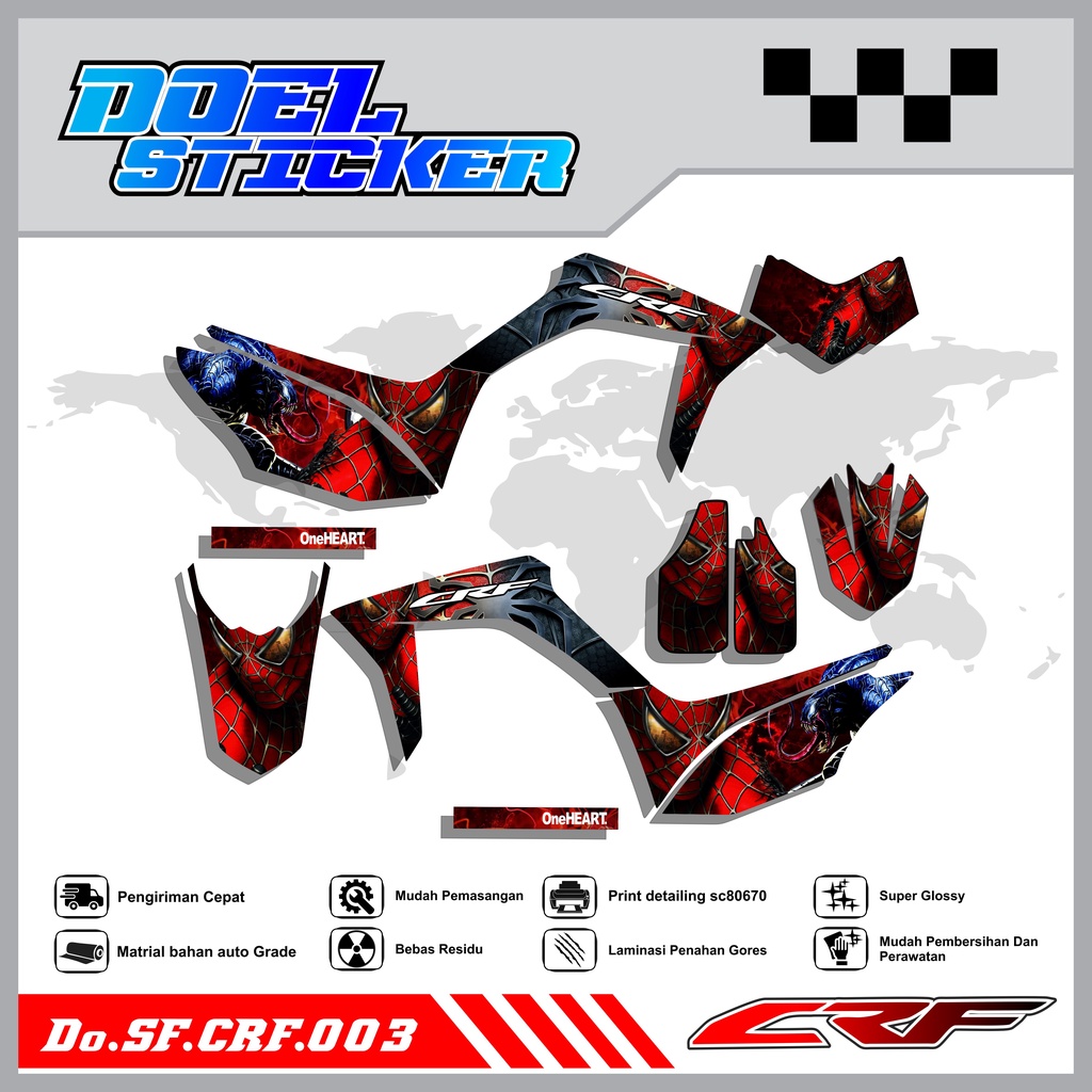 Sticker Striping Semifull CRF 150L List Variasi Hologram Pelangi,Crome Doel 003