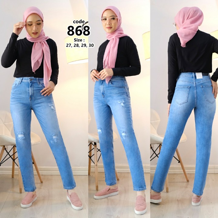 ZARA JEANS MOM RIPPED TDK TEMBUS
