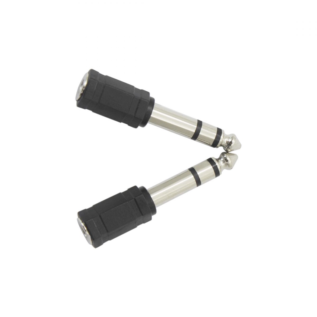 2pcs Adapter Amplifier Gitar 6.5mm Male Ke 3.5mm Female Warna Hitam