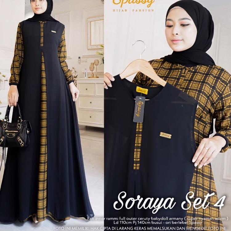 "KBJ.27Jn22ᴶ" Dress Maxy Set Soraya #4 Original Spassy Bahan Rami Import Mix Ceruty babydoll Ld 110 