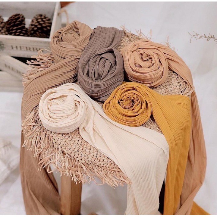 HIJAB PASHMINA PLISKET PLEATED SHAWL HYGET PREMIUM