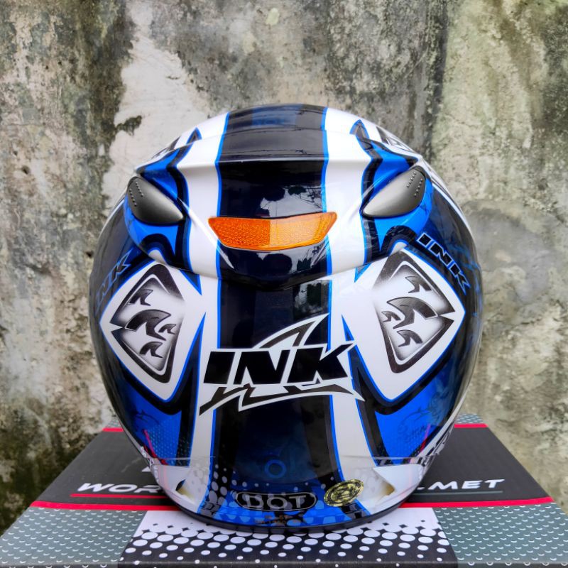 HELM INK CENTRO JET MOTIF #6 WHITE BLUE DAN WHITE RED-1