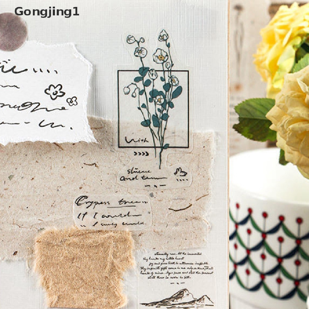 Gongjing1 Stiker Washi Tape Motif Bunga Vintage Untuk Dekorasi Jurnalplannerscrapbook