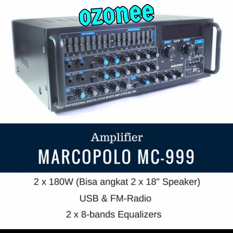 AMPLI MARCOPOLO MC 999 AMPLIFIER KARAOKE MC999 ORIGINAL