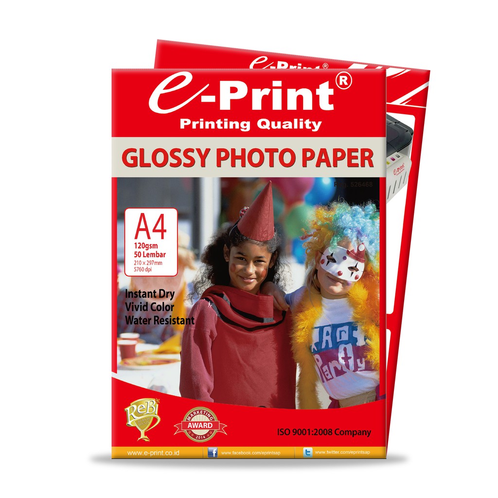 Kertas Foto Glossy Photo Paper A4 120gsm 50lembar e-Print