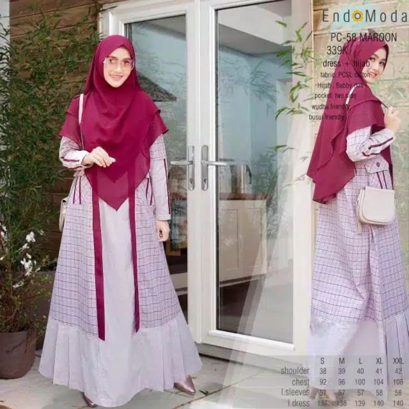 Gamis Endomoda PC 58 Maroon
