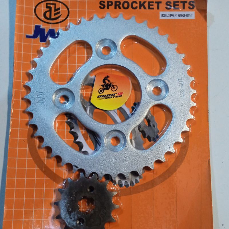 GEAR GIR SET KHARISMA SUPRA FIT NEW 428 14T 40T GIR DEPAN DAN BELAKANG KHARISMA SUPRA FIT NEW