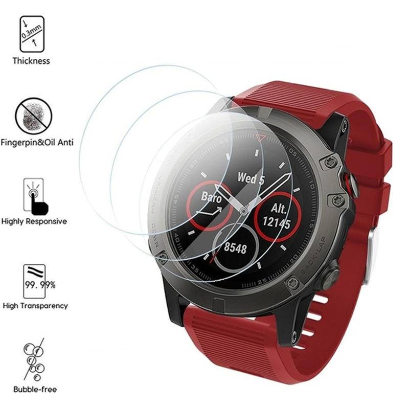 1-2pcs Tempered Glass Pelindung Layar Smartwatch Garmin 225 235 245 935 645 735 XT Series Forerunner 245 Fenix5