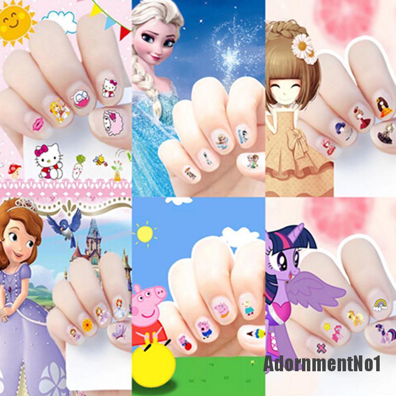 (Adornmentno1) 1 Set Stiker Kuku Motif Campur Untuk Nail Art / Manicure