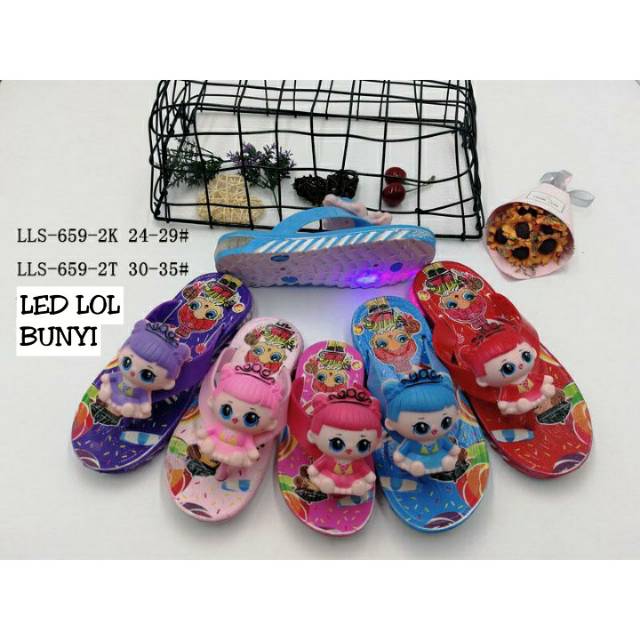 SANDAL ANAK LED DAN BUNYI Sandal karet led