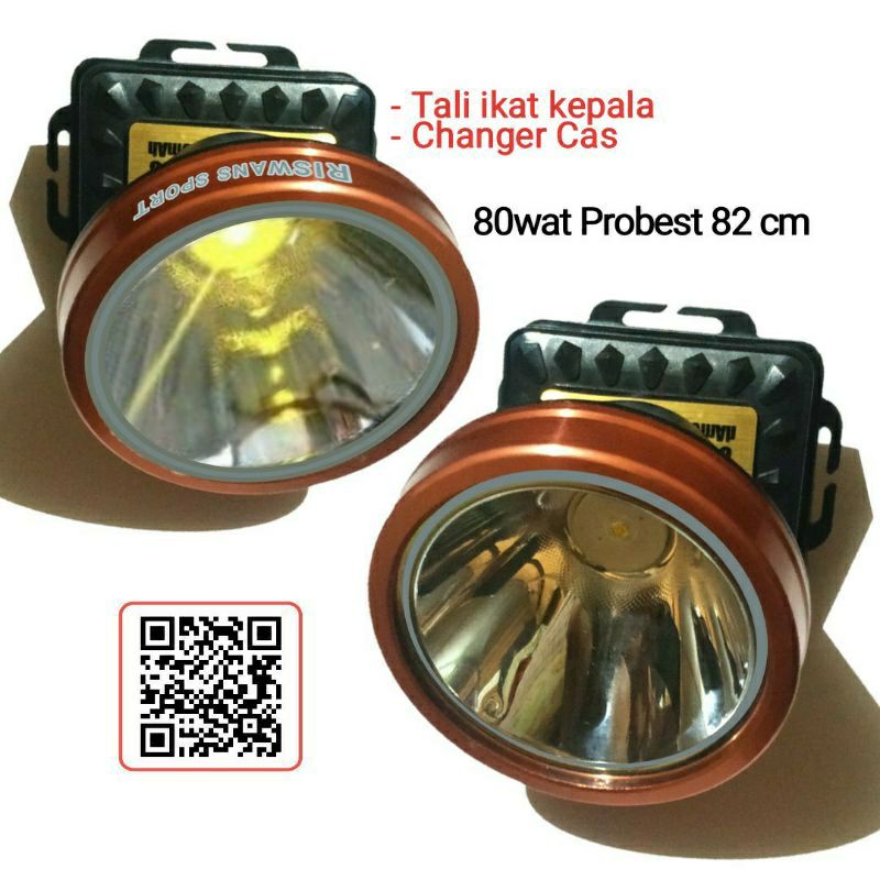 Senter Kepala 80 Watt Probest PB-80S NEW CAHAYA KUNING DAN PUTIH CAS PROBEST