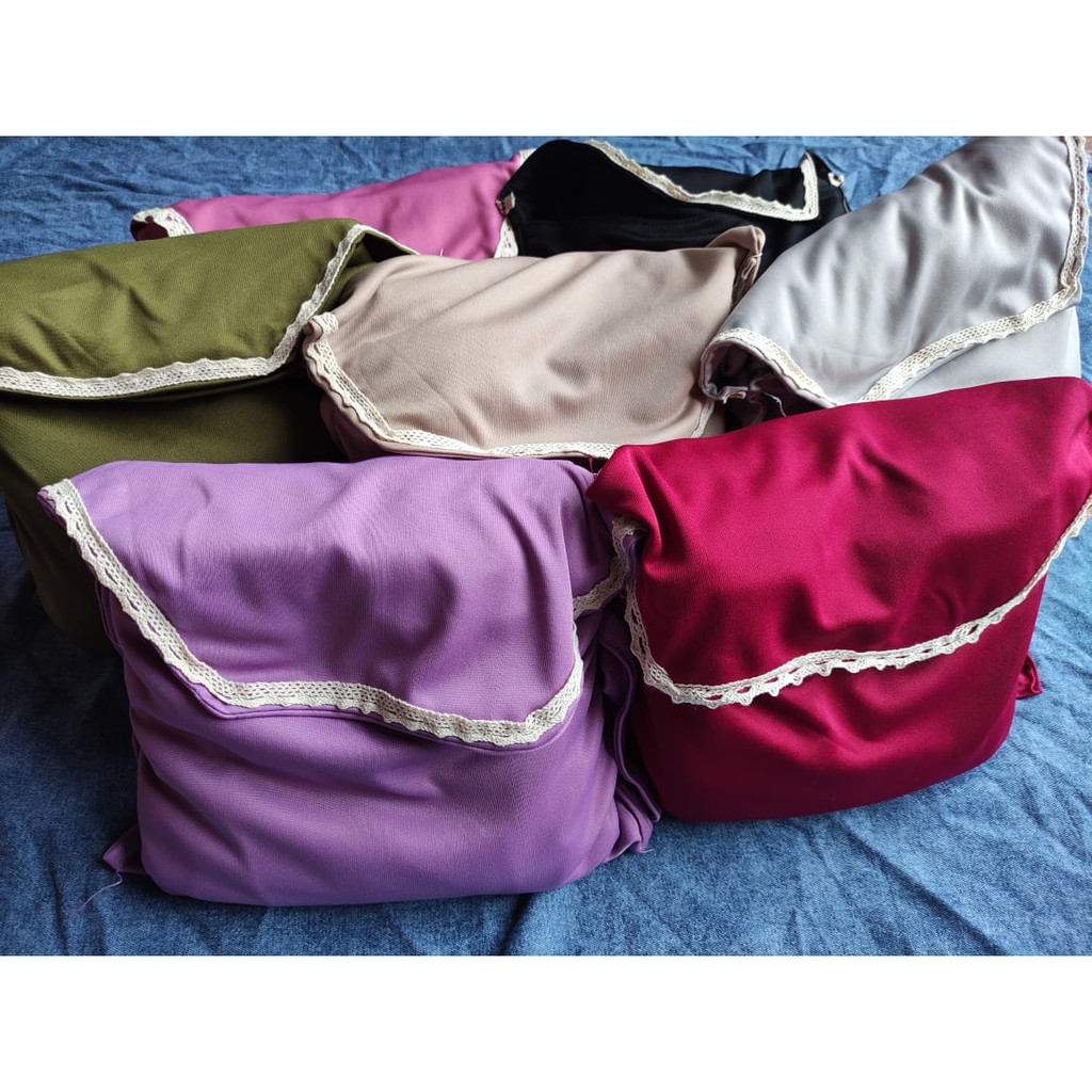 MUKENA TRAVELING - MUKENA DEWASA / MUKENAH POLOS RENDA BAHAN HYGET SERENA (TELEKUNG)