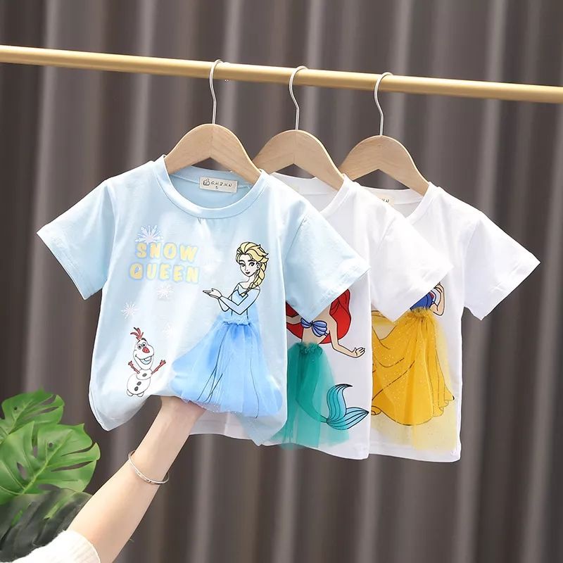 Kaos katun anak perempuan princess tutu A1-1 Import