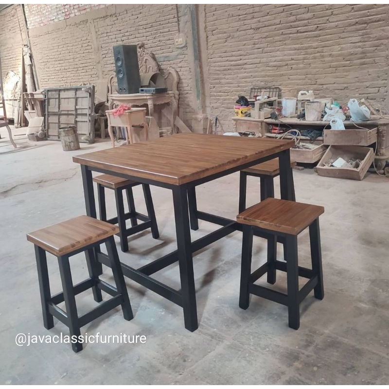 KURSI CAFE JATI JEPARA,MEJA BAR RESTO MINIMALIS,MEJA MAKAN KOTAK-2