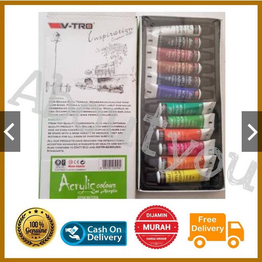 

Premium Set Acrylic CAT AKRILIK Set Lukis 12 warna Acrilic Paint Color