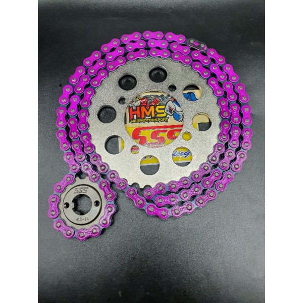Gir gear Set SSS 415 Tipis Rx King,Jupiter Z,Vega, Vega R New,Jupiter MX, Jupiter MX New Rantai Gold-6