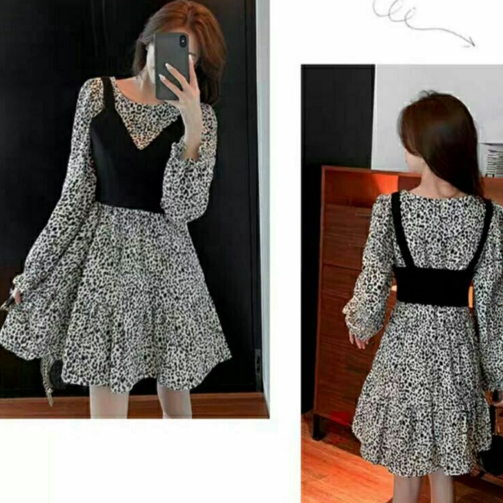 5841 SetVEST Baju mini dress gaun pesta dres Korea Korean style wanita import baju mini minidress dr