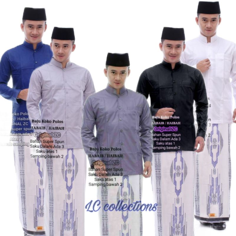 baju koko polos habaib baju koko pria koko dewasa lengan panjang