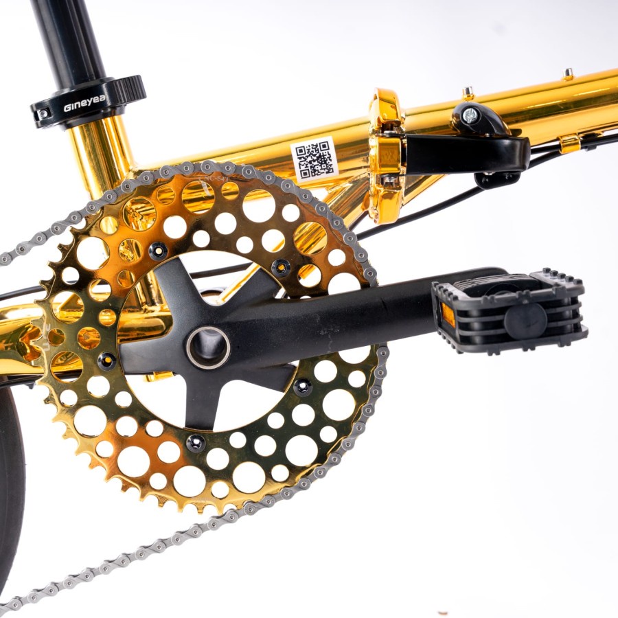Sepeda Lipat Element Troy UV 10 Speed Black Chrome Gold