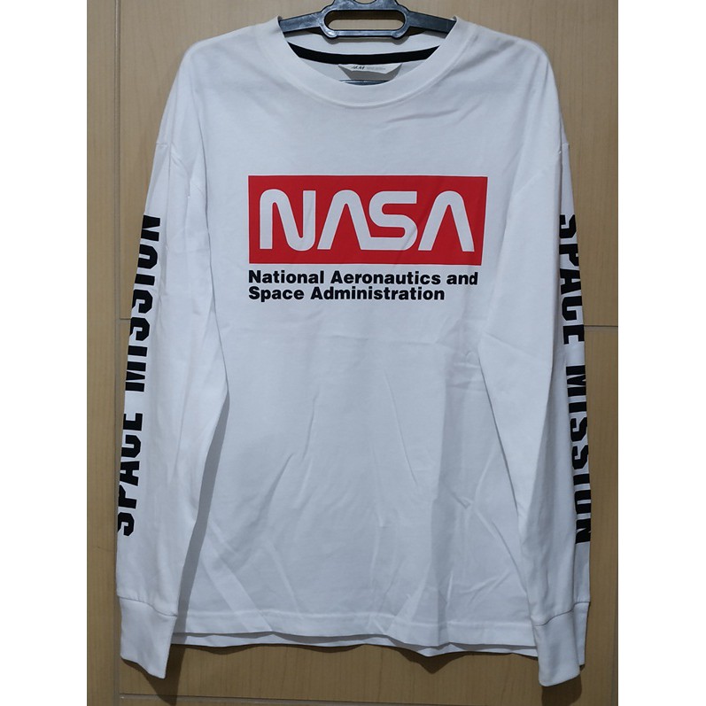 Kaos Lengan Panjang Putih H&M Original Nasa size 170