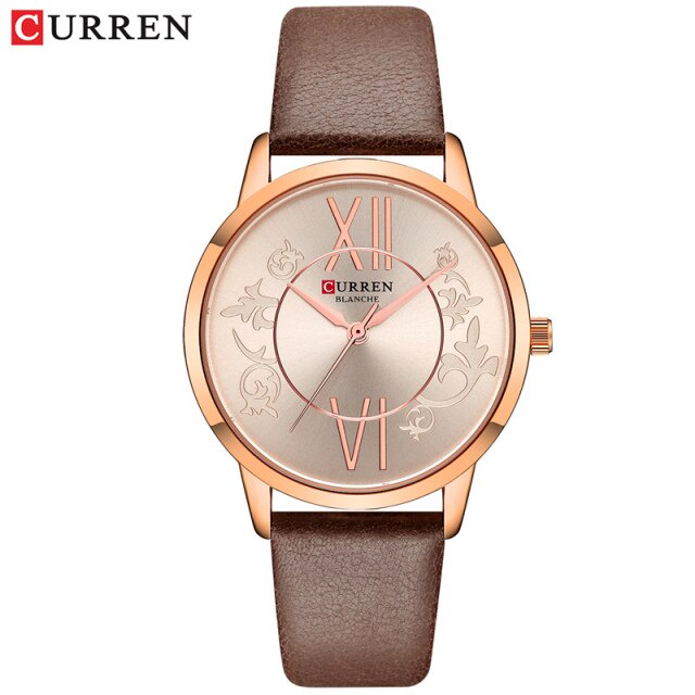 CURREN 9049 Jam Tangan Wanita Analog Tali Kulit WK-SBY