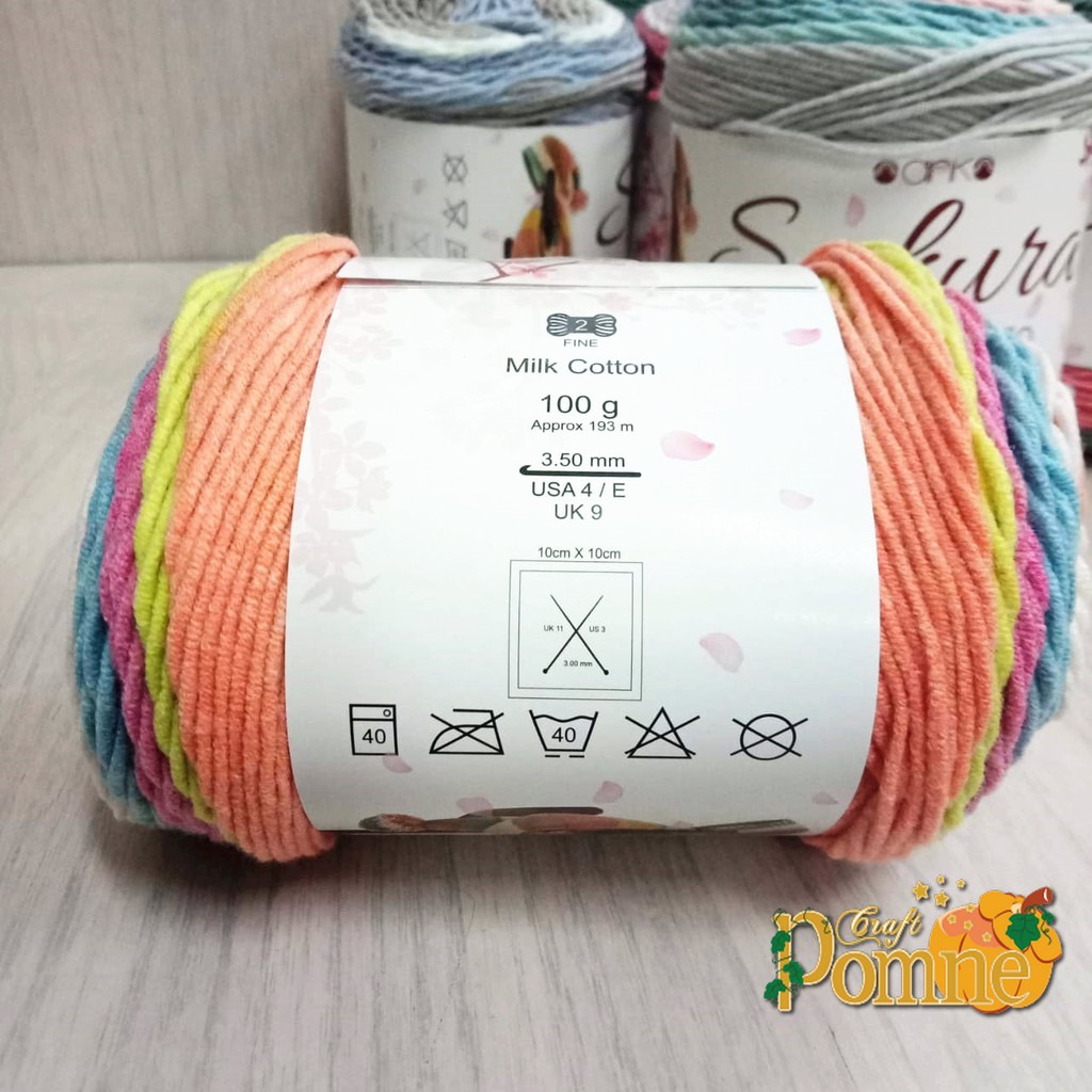 Benang Rajut Katun Sakura Cake Yarn &gt; Sakura Cake Milk Cotton 100 gram