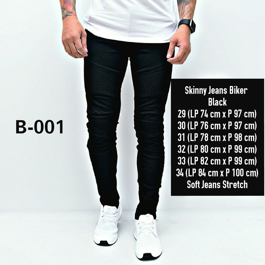 Skinny Jeans Biker Black