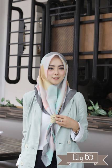 HIJAB SEGIEMPAT MOTIF ELY 65 ||  Eleeya Scarf