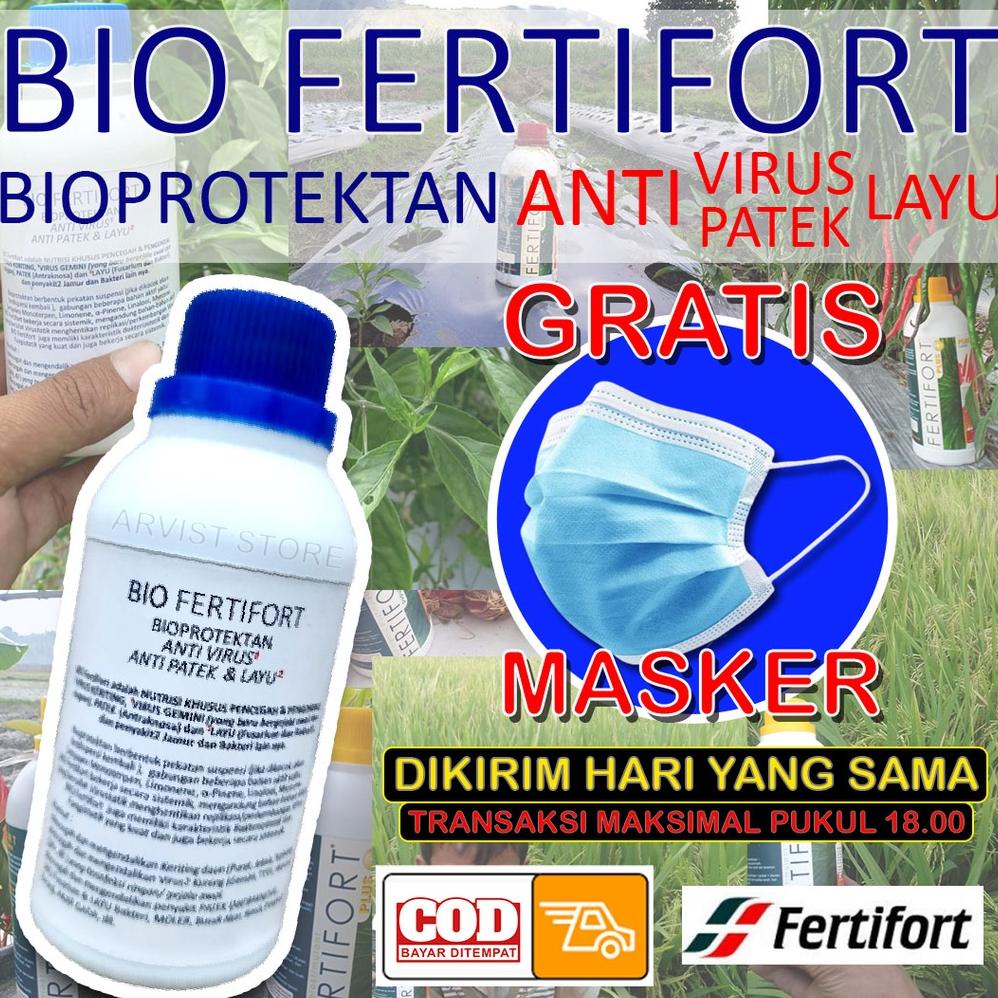 BIO FERTIFORT ANTI VIRUS KERITING GEMINI  PATEK ANTRAKNOSA LAYU FUSARIUM FUNGISIDA BAKTERI BAKTERISI