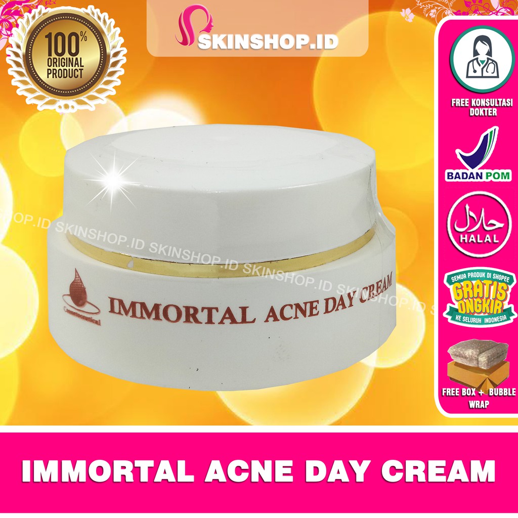 Immortal Acne Day Cream 12,5gr Original / Krim Tabir Surya Kulit Berjerawat SPF 30 BPOM Aman