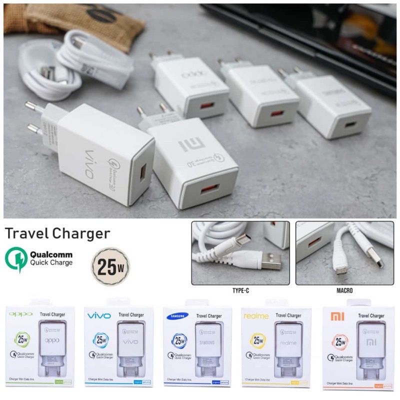 Tc Travel Charger AK-933 FC 25W Fast Charging Micro Usb &amp; Type C