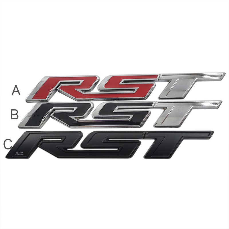 1pc Stiker Emblem / Badge Tulisan RST Bahan Metal Untuk Dekorasi Mobil Chevrolet RST