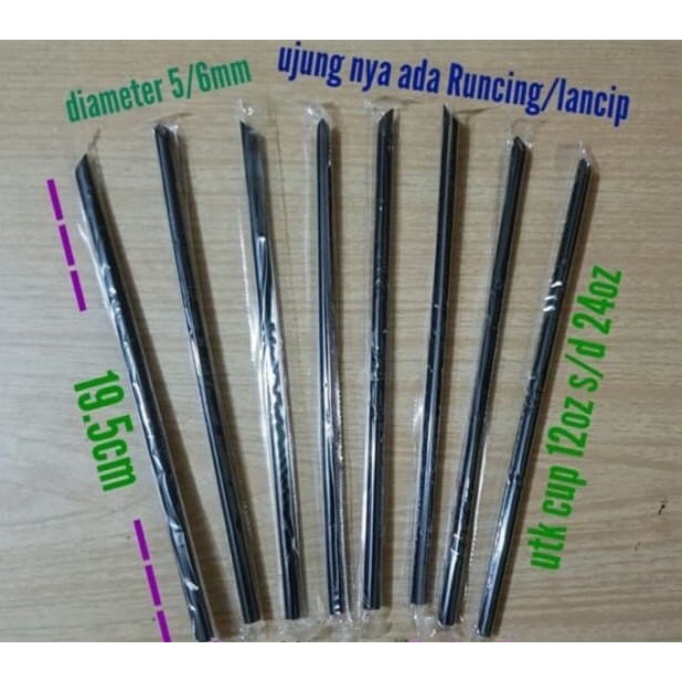 ISI 250 Pcs SEDOTAN STERIL 6 mm x 20 cm | SEDOTAN LANCIP| SEDOTAN RUNCING | SEDOTAN JUS | SEDOTAN THAI TEA | SEDOTAN STERIL KECIL | SEDOTAN CAPCIN