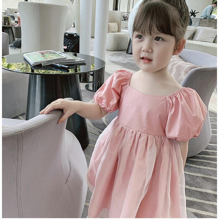 babyfit a- AYPINK  baju dress terusan anak perempuan lengan balon puff