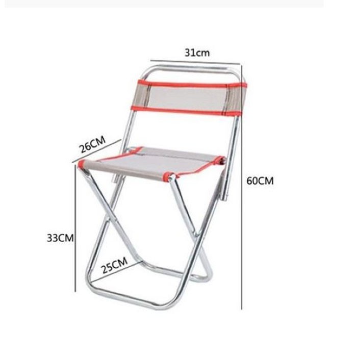 Kursi Lipat Outdoor Sandaran Portable Aluminium