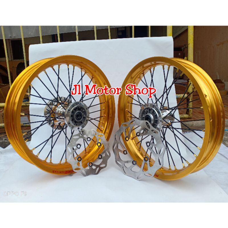 Wheelset Velg Supermoto Super Moto CRF 150 L CRF150 L WR 155 WR155 Pakai Tromol ORI pnp Free Cakram