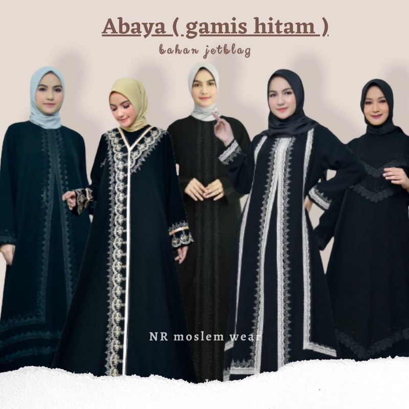 GAMIS HITAM WANITA DEWASA , ABAYA ARAB