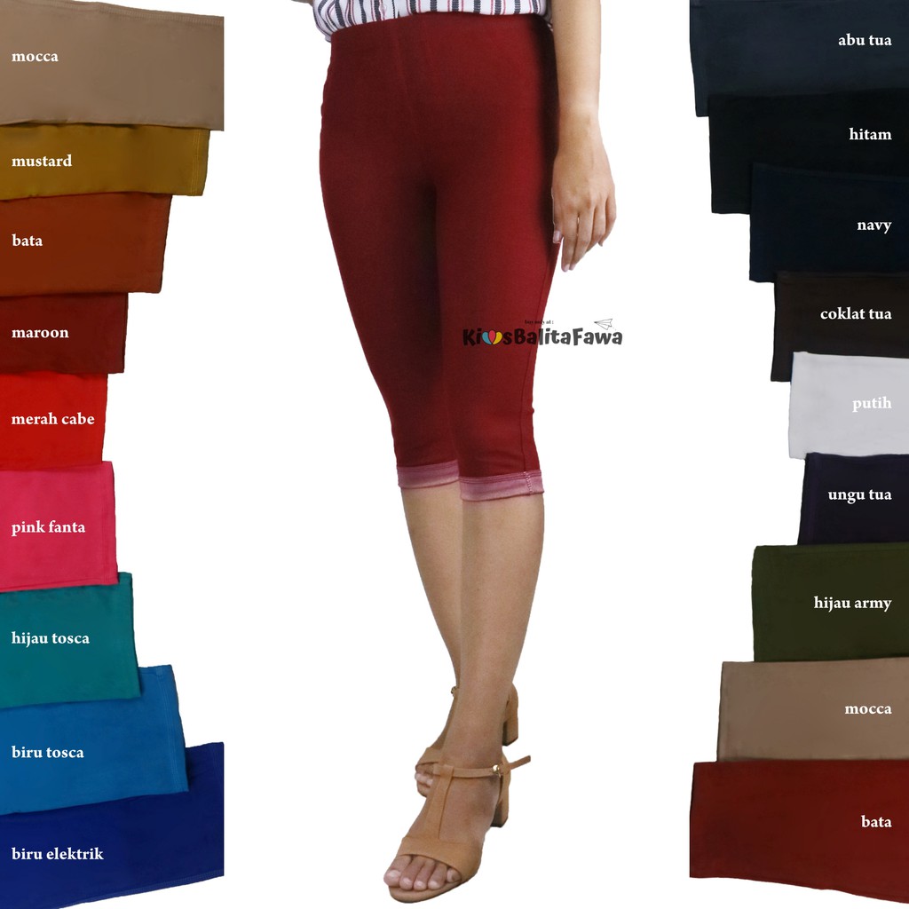 Jegging Laudya JUMBO fit to XXL / PREMIUM Panjang 3/4 Polos Pendek Import Denim Semi Jeans Tebal