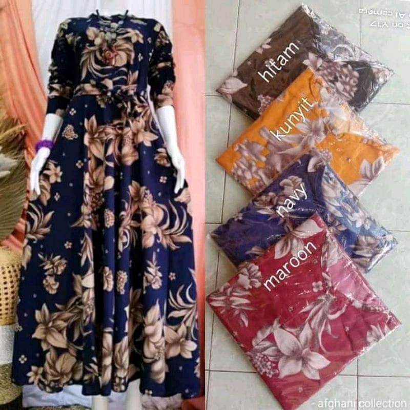 gamis andin /motif bunga sepatu/gamis motif bunga/gamis motif bunga terbaru/gamis bunga bunga/kain m