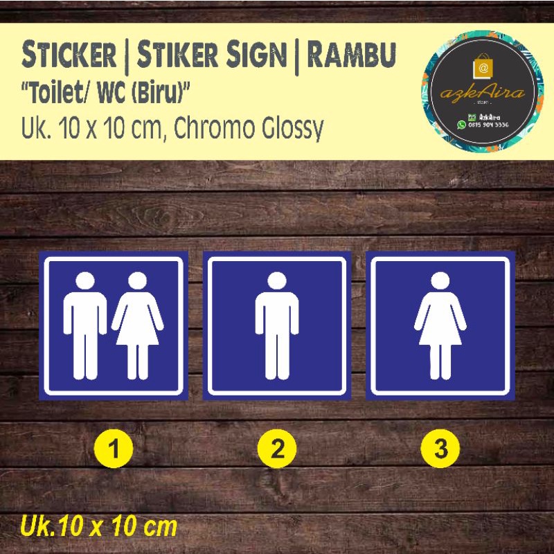 

Sticker Stiker Sign Rambu Toilet Pria Wanita (Biru) - Uk. 10x10 cm