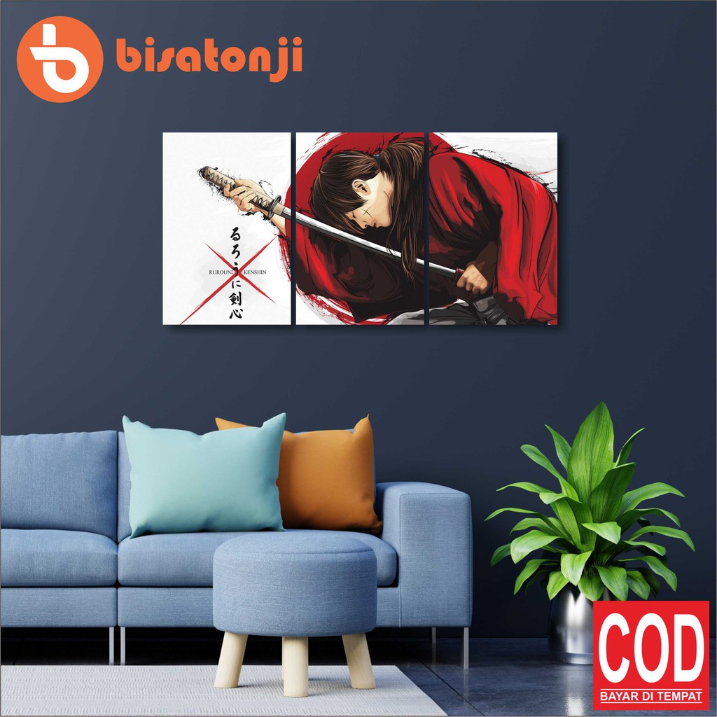 Pajangan Dinding Rumah Khensin Samurai X Dekorasi Kamar Wall Decor Poster ( COD )