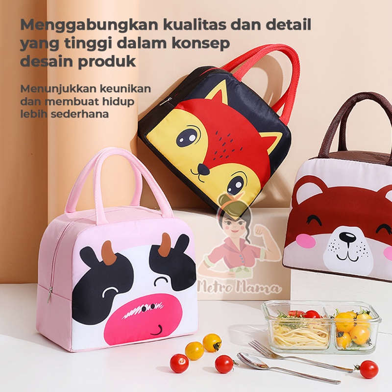 Tas Bekal Kotak Makan Termal Anak Sekolah Thermal Insulator Lunch Box Bag