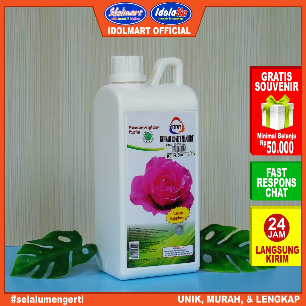 IDOLAKU BRM Pelicin &amp; Pengharum Pakaian 1000 ml Pewangi Loundry Original