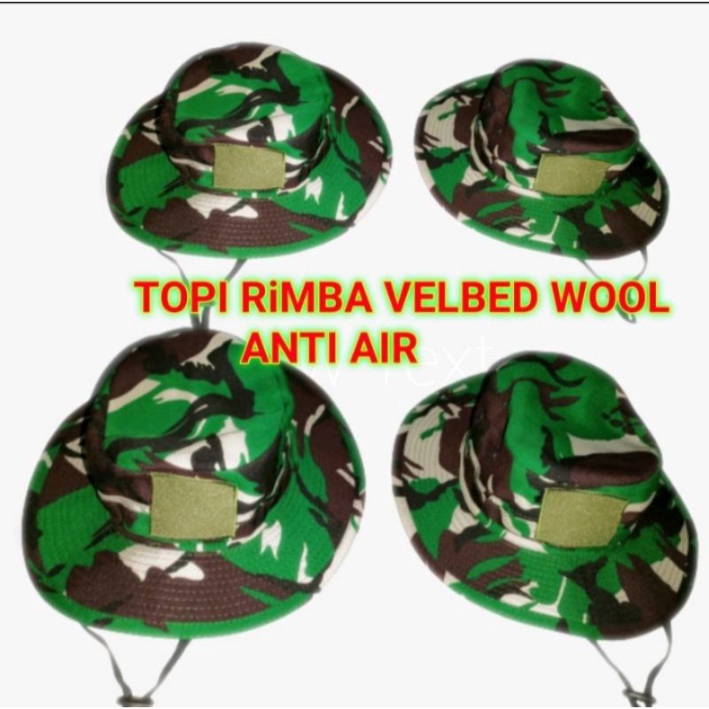 TOPI RIMBA  LORENG VELBED WOOl
