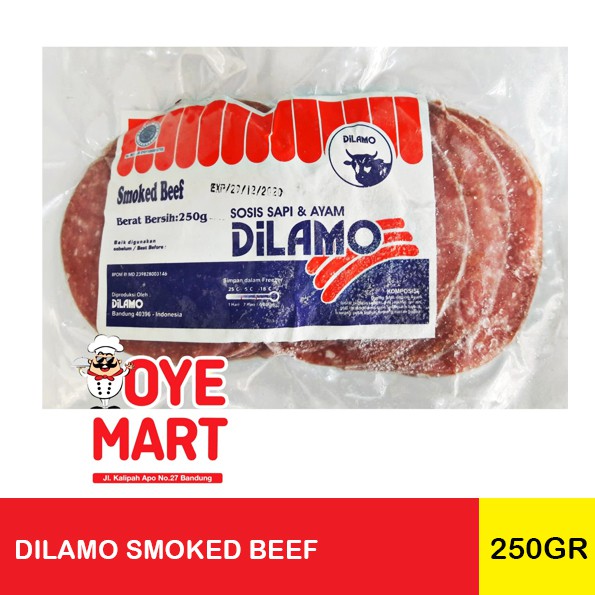 DILAMO SMOKED BEEF 250GR DAGING SAPI ASAP OLAHAN