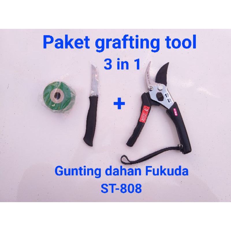 3 in 1 paket Grafting tool gunting dahan Fukuda , pisau stek okulasi , grafting tape sambung tunas