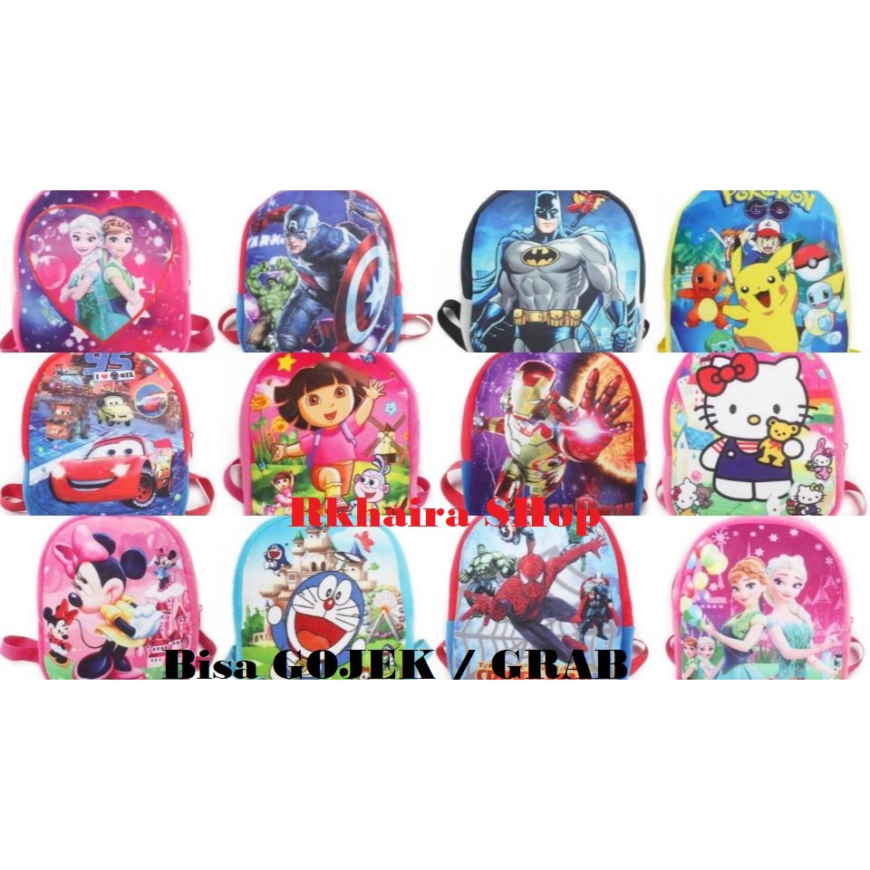 Tas Anak Paud Tk Sd Bahan Halus Boneka Kartun Lucu Shopee