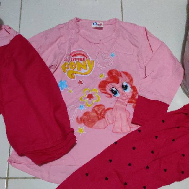 kuda pony set setelan tunik anak celana dan jilbab