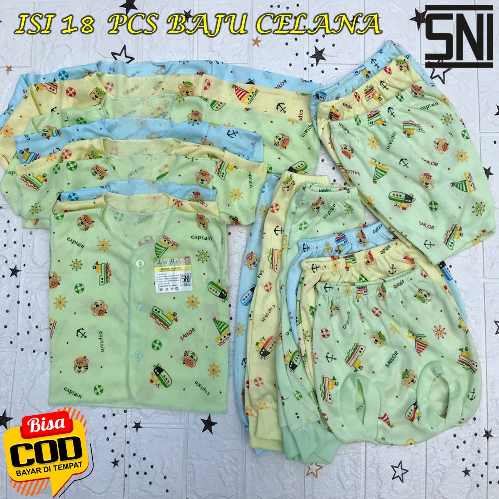 PROMO 7.7 18 Pcs Setelan Baju Celana Bayi Perlengkapan Bayi Baru Lahir Kado Gift Set Paket Newborn Baju Bayi DNW BABY